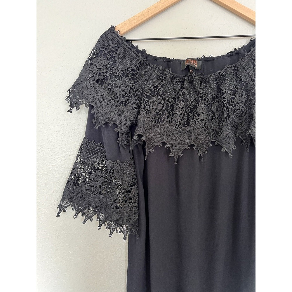 Shyanne Dress Lace Sleeves Black Country Western Country Cowgirl Off Shoulder S - Picture 3 of 7